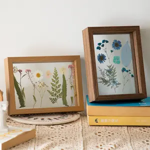 Hoa Khô ép Khung Hoa ba chiều hai mặt kính trong suốt mẫu vật Tự Làm thiết lập bàn sáng tạo - Product Image 1
