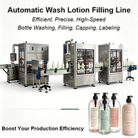 Ligne d'emballage automatique pour bouteilles de lotion de lavage 500 ml 1 L, machine de remplissage et d'emballage pour bouteilles de savon liquide, de lotion, d'après-shampoing et de shampoing