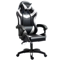 Chaise de jeu en acier inoxydable, pivotante à 360 degrés, design ergonomique, utilisation à domicile ou au bureau, réglable en hauteur, vérin à gaz à 3 niveaux, style moderne