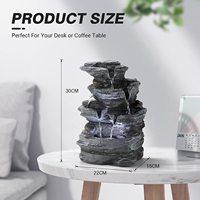 Fontaine de table d'intérieur en résine artificielle, cascade de pierres empilées, design artisanal écologique, son apaisant de l'eau, anti-stress