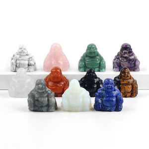 Vente en gros DIY sculpture à la main en cristal naturel petites pierres de guérison bouddha riant en cristal - Product Image 1