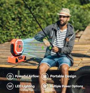 Portable 40000mAh Solar <strong>Fan</strong> with LED Lantern, Rechargeable <strong>Battery</strong> <strong>Operated</strong> Tent <strong>Fan</strong>, Oscillating Brushless for Outdoor - Product Image 3