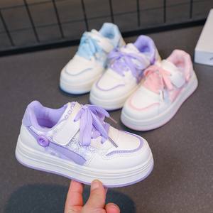 Chaussures de sport décontractées pour filles 2025 Bleu/Violet/Rose Cuir artificiel Fermeture à velcro Design tendance Nouveau modèle pour le printemps automne - Product Image 6