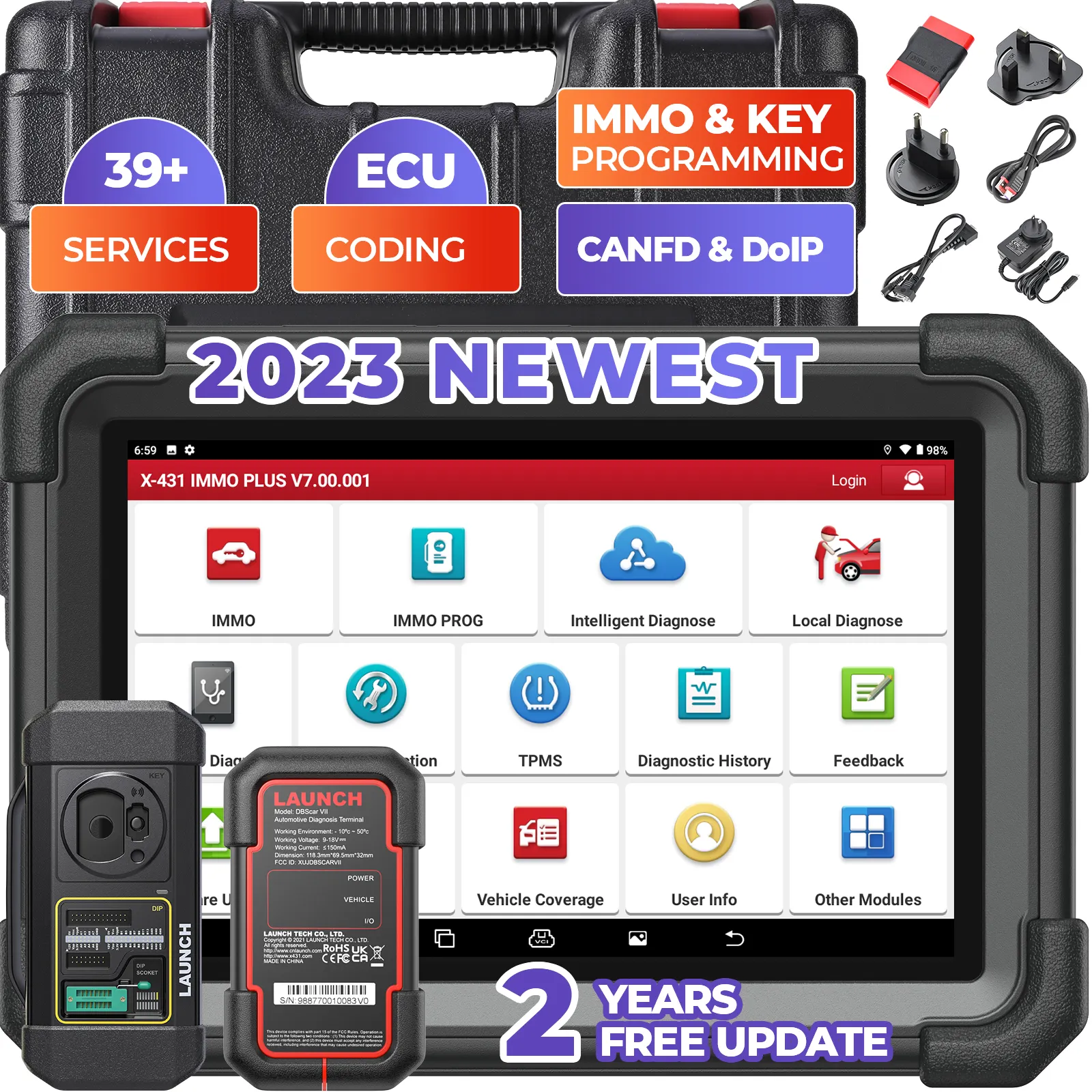 2024 Universal-Startschuss X431 Immo Plus Fob Zed Auto-Schlüsselprogrammierer-Werkzeug Obd2 Autoscanner Fahrzeug-Diagnosemaschine für alle Pkw