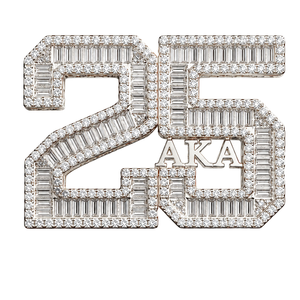 Nouvelle Broche de Soirée en Moissanite Plaqué Argent pour Femme, Bijou de Sororité, Vente en Gros, 25/50 Pièces - Product Image 1