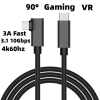 Cable USB 3.1 Tipo C a C en Ángulo Recto DFX de 1M 60W 3A con Material de PVC, Carga Rápida para Teléfono Móvil, Tableta y Juegos