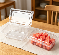 Boîte d'emballage rectangulaire transparente en PET de qualité alimentaire pour fruits, légumes et sushis à emporter, vente en gros, nouveauté 2025