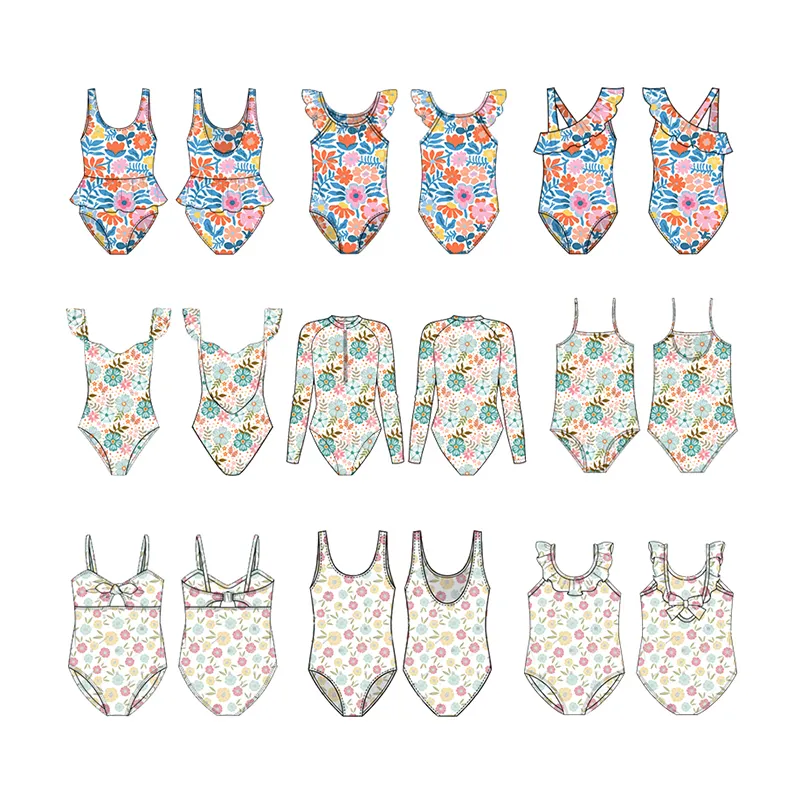 Printed Children Swim Wear Girls Swimwear 0-16 Years old One Piece Kids Beach Bikini Swimsuit