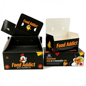 定制食品纸盒包装可折叠纸板炸薯条鸡肉汉堡外卖盒带印刷徽标 - Product Image 2