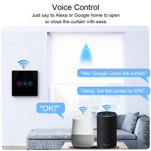 Interruptor Inteligente WiFi Tuya para Cortinas, Panel Táctil EU/UK, Control Remoto RF433, Interruptor para Persianas Enrollables, Control por Voz con Alexa y <span class=keywords><strong>Google</strong></span> Home - Product Image 4