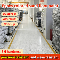 Revêtement de sol de garage en époxy à effet marbre auto-nivelant, écologique, haute dureté, certifié RoHS, avec sable coloré pour béton