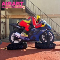 Prêt à faire vibrer les esprits : Moto gonflable personnalisée en forme de dessin animé à vendre, Ballon moto gonflable de qualité commerciale