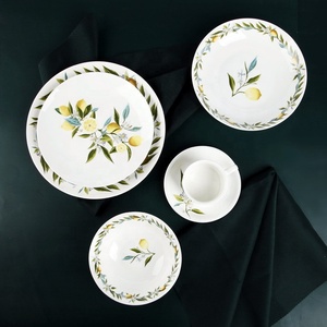 New Designs 6pcs Lemon Pattern Dinner Set Porcelain Dinnerware Set Ceramic Plate <b>Cup</b> and Saucer Sets - Product Image 6