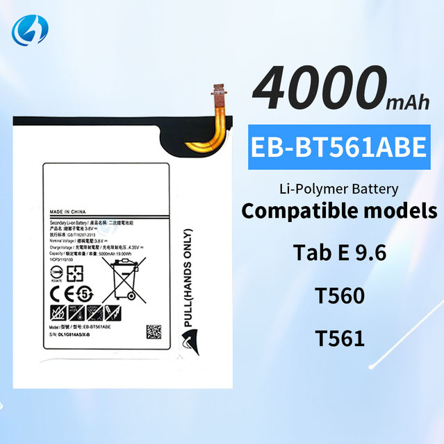 4000mAh Tablet Battery EB-BT561ABE Original Replacement Li-ion Tablet Batteries for Samsung Galaxy Tab E 9.6 T560 T561