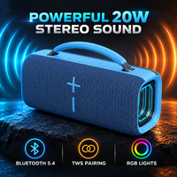 Enceinte sans fil d'extérieur P18 20W, son large bande, appairage TWS, lumière RGB, batterie 3000-5000mAh, portable pour fêtes en extérieur