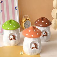 Nouvelles Idées Moule en silicone DIY pour maison de champignons écureuil, pot de rangement, coupelle pour bougie parfumée, ornement de maison, moule à gâteau en silicone pour plâtre