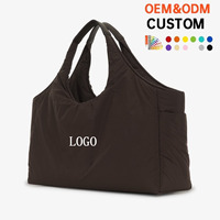 Sac fourre-tout matelassé en nylon personnalisé avec logo, grand format, pour le quotidien, les voyages, le travail, léger et lavable