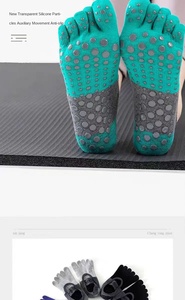 Calcetines de yoga transpirables para mujer al por mayor, de cinco dedos, antideslizantes de silicona, para gimnasio, sin talón, para fitness, ballet, danza, de algodón - Product Image 6