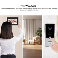 Système d'Interphone Vidéo Filaire 4 avec Caméra, Déverrouillage RFID et Écran de 7 Pouces, Vision Nocturne pour Maison et Villa
