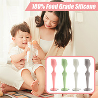 Cuillère à médicaments en silicone avec ventouse applicateur de crème pour couches pour bébé grattoir à fesses ustensile pour application de médicaments