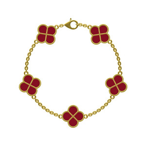 Anillo de Trébol de Cuatro Hojas Love Woman Fashion, Pulsera de Oro de 18K, Pulsera y Collar de Trébol de Tres Hojas en Oro Rosa <span class=keywords><strong>Cleef</strong></span> - Product Image 3
