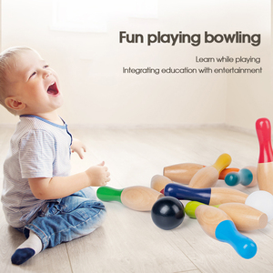 Juego de bolos de madera inspirado en Montessori de alta calidad, juguetes divertidos para padres e hijos, suplementos de Educación Temprana, suministros para eventos de juegos para - Product Image 3