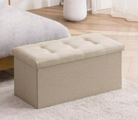 Faux cuir rotin tabouret pliant escabeau chaise stockage pouf usine