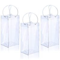 Sacs à vin en PVC transparent avec poignée pour boissons réfrigérées en supermarché comme le champagne, la bière froide et le vin blanc