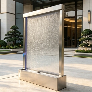 Cascada de agua interior personalizada de acero inoxidable con malla de acero inoxidable, cortina de agua gigante para jardín - Product Image 6