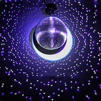 Vente chaude Miroir Réfléchissant Suspendu Boule Disco Dj Effet De Lumière Affichage De Noël Décoration Argent Miroir Boule