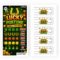 Billets de jeu à gratter personnalisés en gros, thème trèfle, avec design imprimé amusant, à cinq fenêtres instantanées