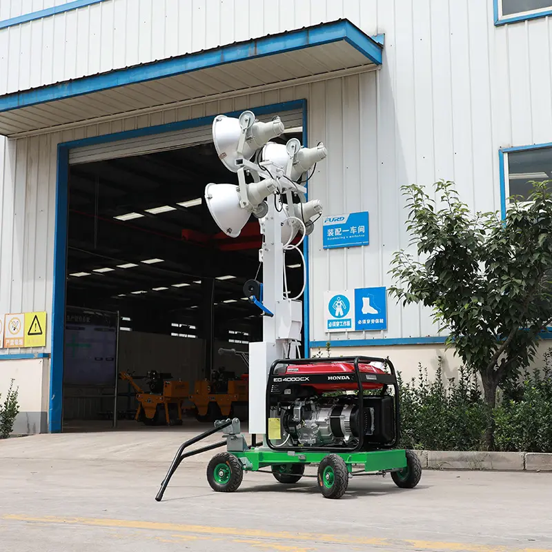 China mobile flood light tower multi function portable diesel generator light tower price