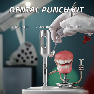 Kit de herramientas dentales de baja velocidad para perforación de tejido dental, fresa de acero inoxidable de tipo largo para implantes dentales y perforación ósea - Product Image 2