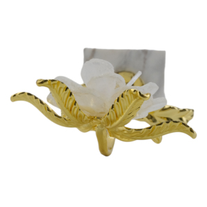 Statuetta di fiore con base in marmo per decorazioni casa, ufficio, scultura d'accento, tavolo, bagno, soggiorno - Product Image 5