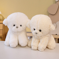 Peluche chien Teddy blanc sur pied, compagnon pour enfants, cadeau, décoration intérieure, animal en peluche