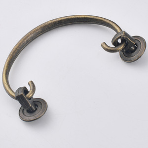 Antique Style Zinc Alloy Semi Circular Drawer Handle Bronze 68mm Hole Spacing Traditional Design Durable Furniture Hardware - Product Image 2
