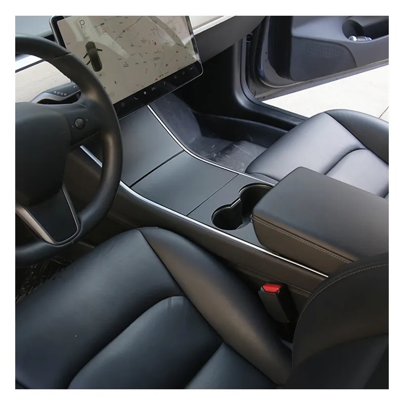 Carbon Fiber Accessories Center Console Interior Wrap For Tesla Model 3