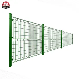 Sustainable Hot Galvanized Metal Garden Fence PVC Coated Green Triangle Bending Curved Welded Wire Mesh Triangle Fence Panel