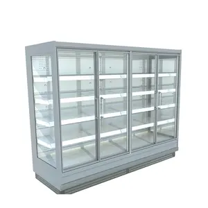 12FT Commercial Supermarket Refrigerator Glass Door Chiller for display drinks