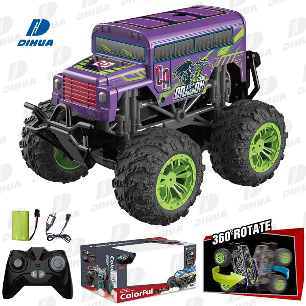 2.4G 1:18 7 Channels Remote Control Off-road Toy Car Cross-country Mist Spray Stunt with Light and Music RC Monster Trucks Buggy