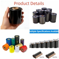Pita Transfer Termal Resin Perak Premium 24mm Kompatibel dengan Printer Barcode Desktop & Industri