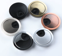 Cache-câbles rond en aluminium pour bureau, anti-poussière, pour sortie de câble de bureau, en métal