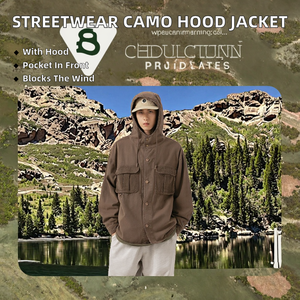 High Quality Casual Loose Fit Streetwear <b>Work</b> <b>Jacket</b> Zipper Closure Eco-Friendly Windproof Finished Cotton <b>Canvas</b> Cargo Pockets - Product Image 2