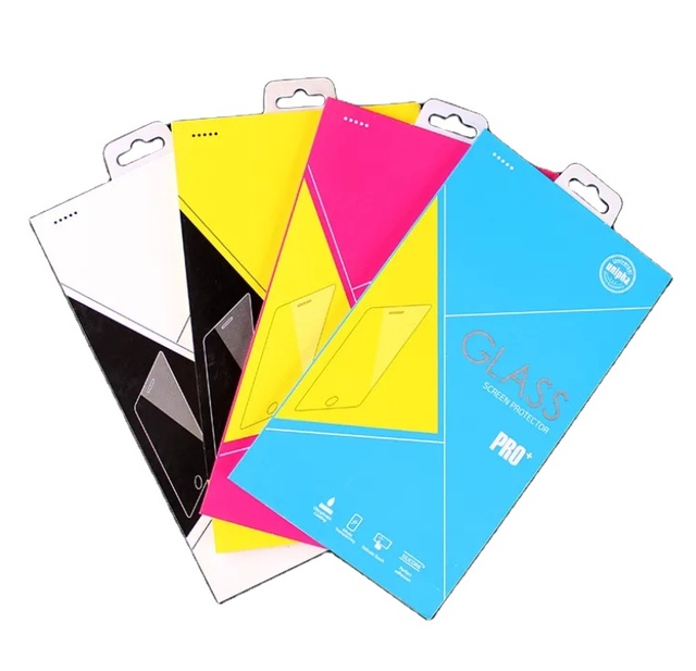 Custom Logo Paper Package Box for Mobile Phone Tempered Glass Screen Protector Packaging Box for iPhone for Samsung