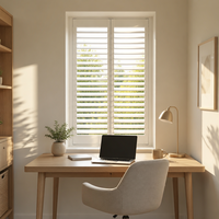 Volets de plantation sur mesure à lamelles réglables pour fenêtres intérieures, idéaux pour le salon, la chambre et la décoration intérieure