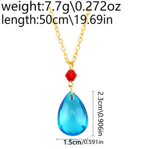 Collar Inspirado en el Anime El <span class=keywords><strong>Castillo</strong></span> Ambulante de Howl, Hauru Howl, Cristal Azul de <span class=keywords><strong>Austria</strong></span>, Colgante de Cosplay, Adorno, Joyería para Mujer, Regalo - Product Image 6