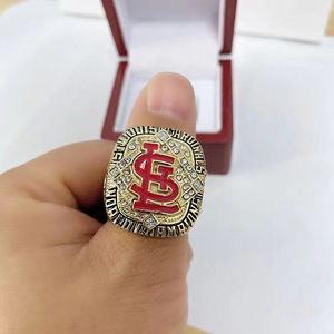 Bague en alliage plaqué or avec diamant, championnat de baseball des Cardinals de St-Louis 2006, pour homme, pour anniversaire, vente en gros transfrontalière - Product Image 1