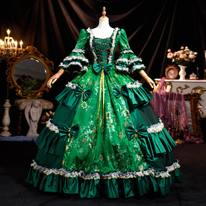 Robe élégante de style Renaissance vintage, jacquard floral, gothique, victorienne, robe de bal <span class=keywords><strong>Marie</strong></span> <span class=keywords><strong>Antoinette</strong></span>, costume de théâtre pour femmes - Product Image 4