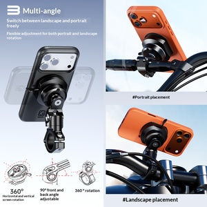 Support de téléphone pour moto en alliage d'aluminium CNC Kewig, étanche IP66, anti-vibration, rotation à 720°, support magnétique <span class=keywords><strong>Quad</strong></span> Lock - Product Image 5