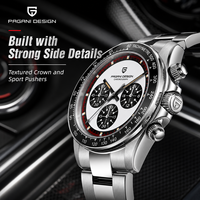 Montre-bracelet Pagani Design PD-1676 1676 pour homme, quartz japonais, acier inoxydable, cuir, étanche, montre-bracelet de luxe pour homme, Reloj + boîte